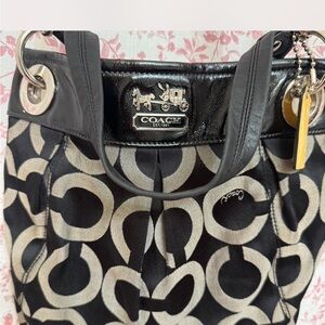 Coach Black and Grey Shoulder Bag